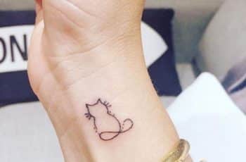 4 tatuajes pequeños gatitos tiernos y con detalles
