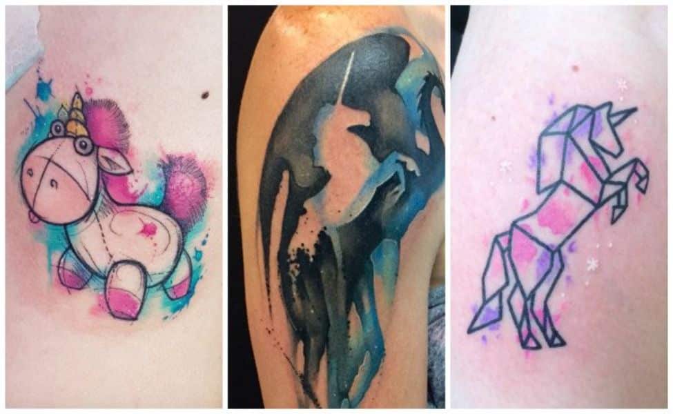 tatuaje unicornio en el dedo 3 estilos
