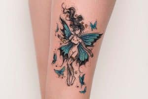 tatuajes de hadas del amor con mariposas