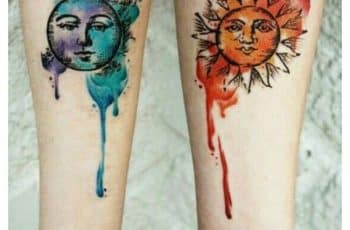 Conceptos tatuajes de sol y la luna para hombres 3 estilos