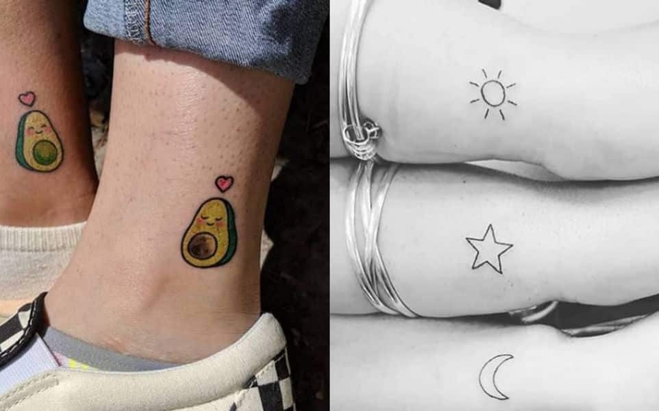tatuajes de amigas pequeños astros y complementos