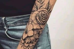 tatuajes media manga mujer flores