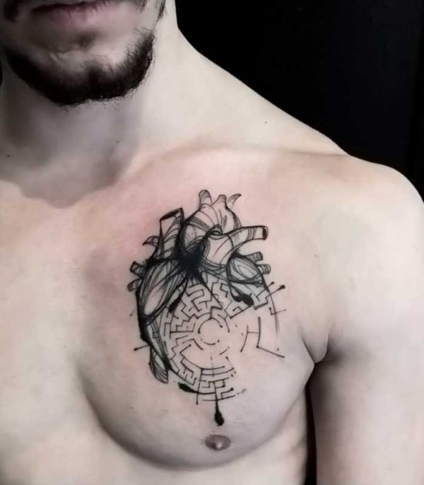 tatuajes tristes para hombres concepto del corazón