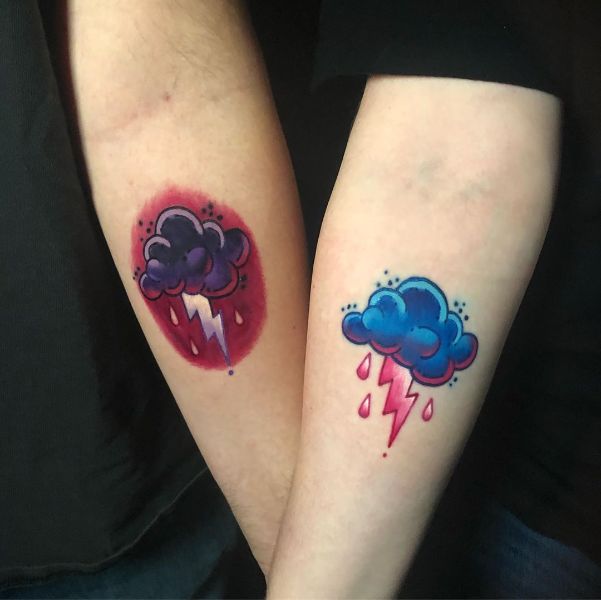 tatuajes de cielo y nubes para parejas