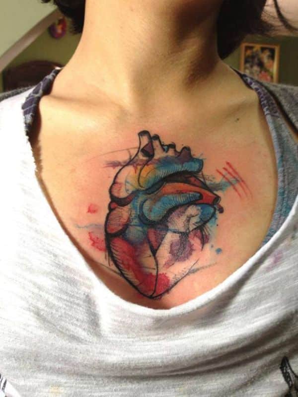 tatuajes de corazones reales acuarela