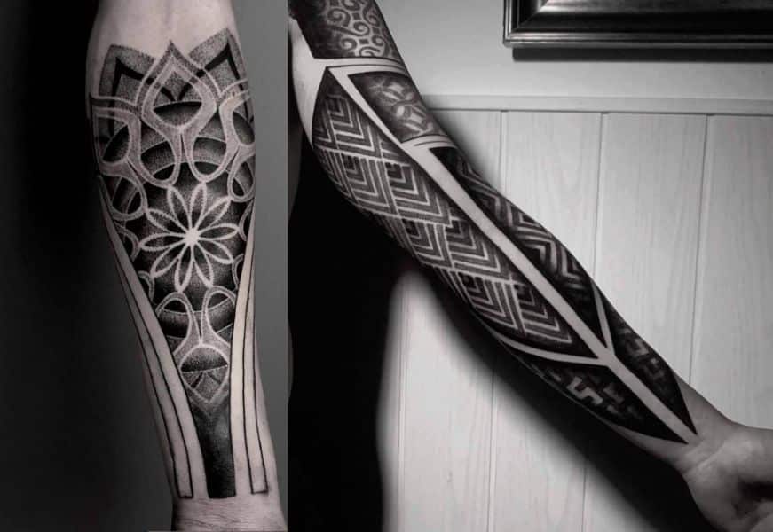 estilo de tatuaje blackwork formas abstractas