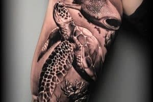 tatuajes de animales marinos realismo