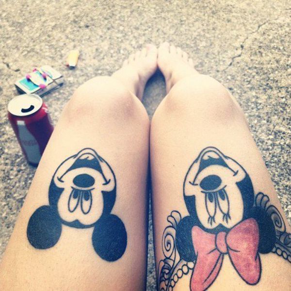 tatuaje de mickey y minnie significado en pierna