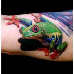 Curiosos tatuajes de ranas para mujeres a 3 estilos