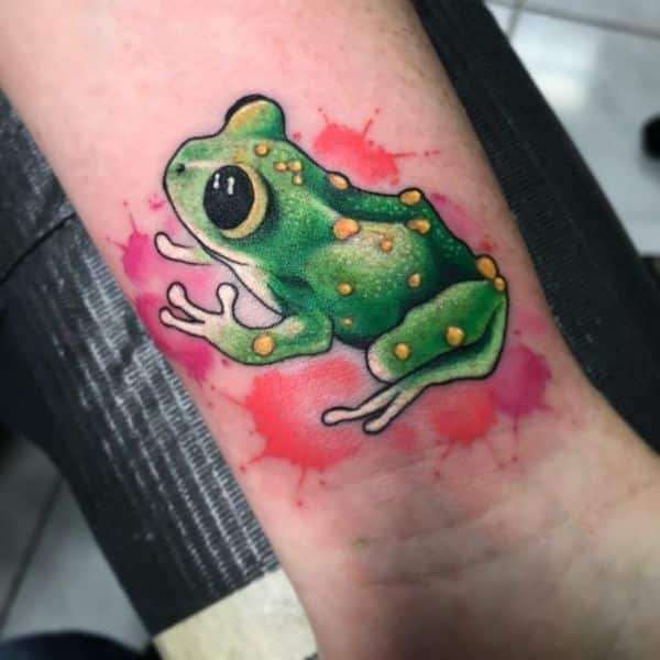 tatuajes de ranas para mujeres fondo acuarela