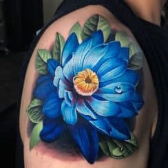 La flor de loto azul tatuaje en los brazos 4 diseño
