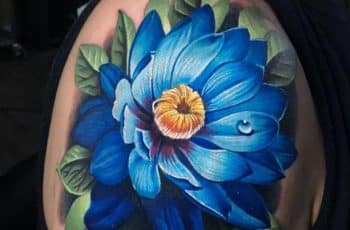 La flor de loto azul tatuaje en los brazos 4 diseño