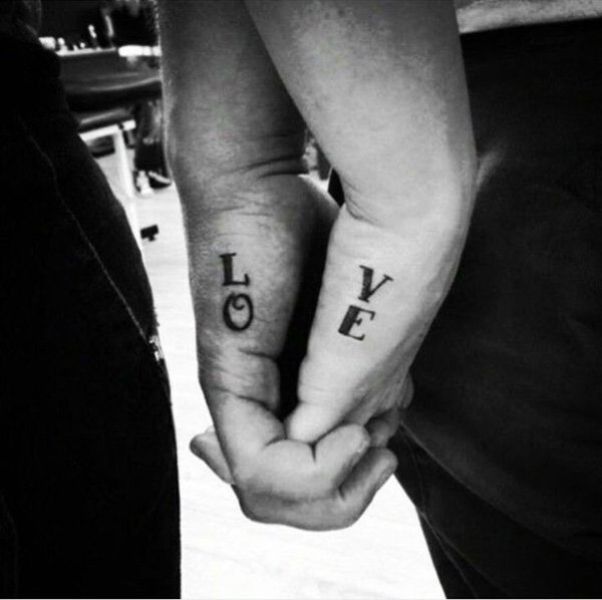 novios tatuajes de parejas palabras