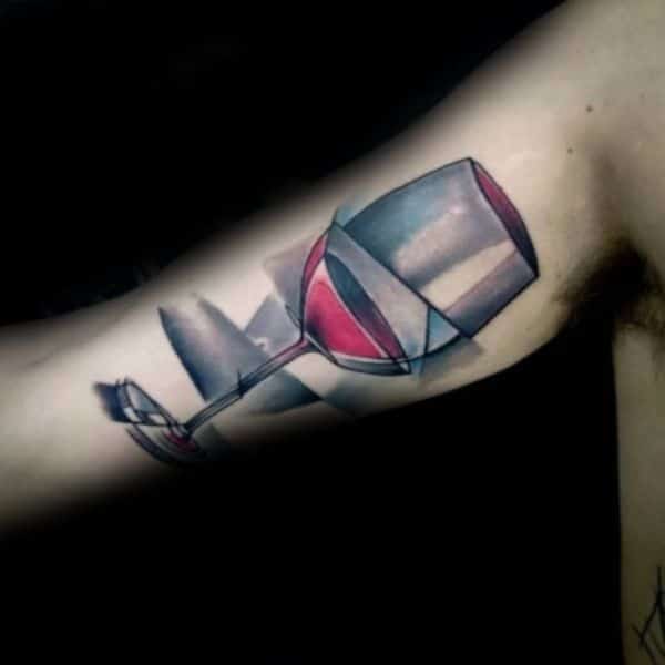 tatuajes de copas de vino abstractos