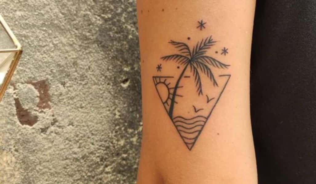 tatuajes de playa y mar minimal