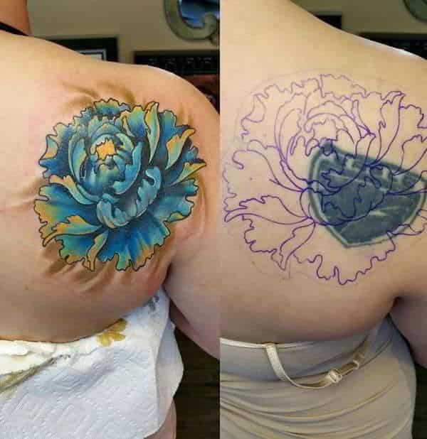 cover up tattoo mujer con color